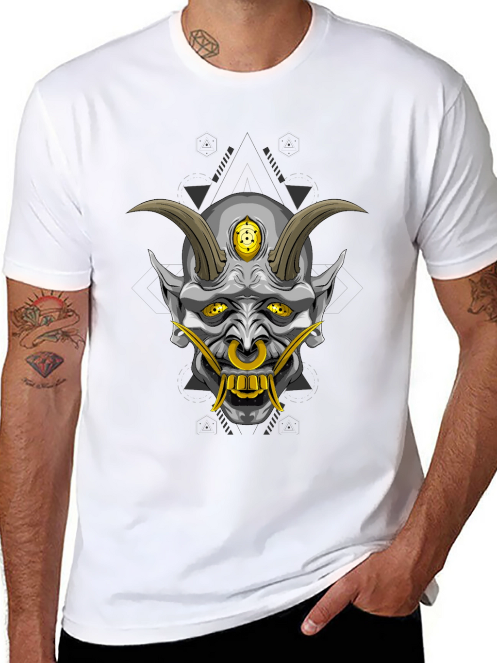 Black Oni Demon Graphic T-Shirt