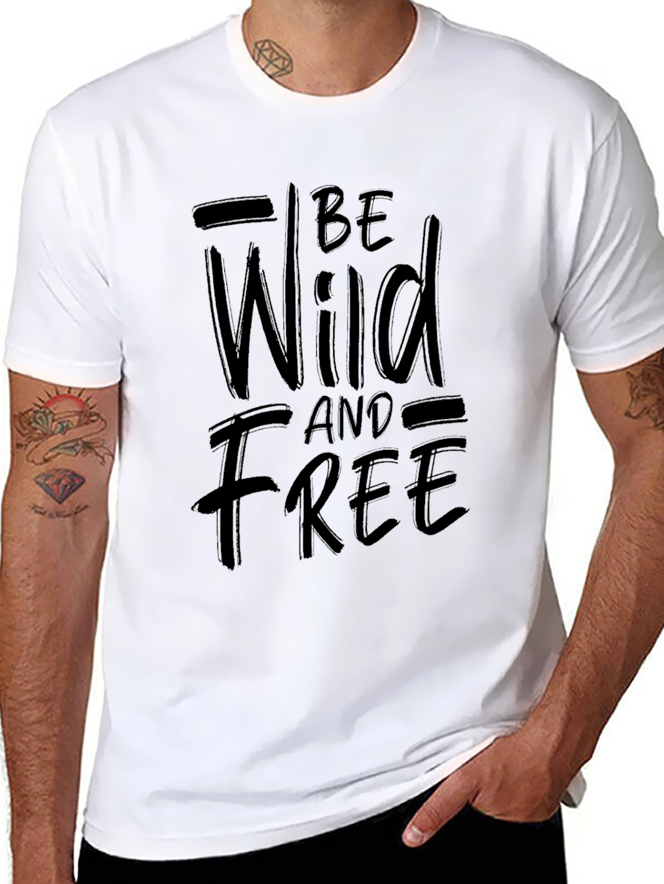 Be Wild and Free Black Graphic Tee