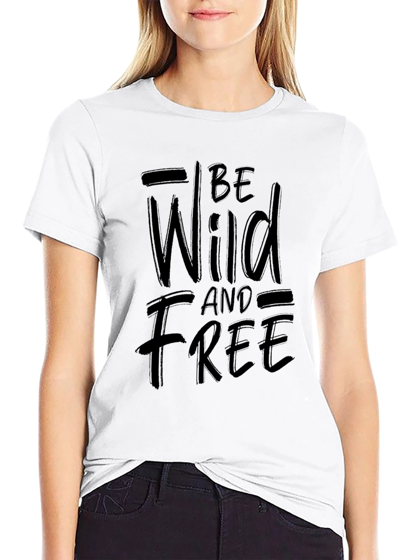 Be Wild and Free Black Graphic Tee