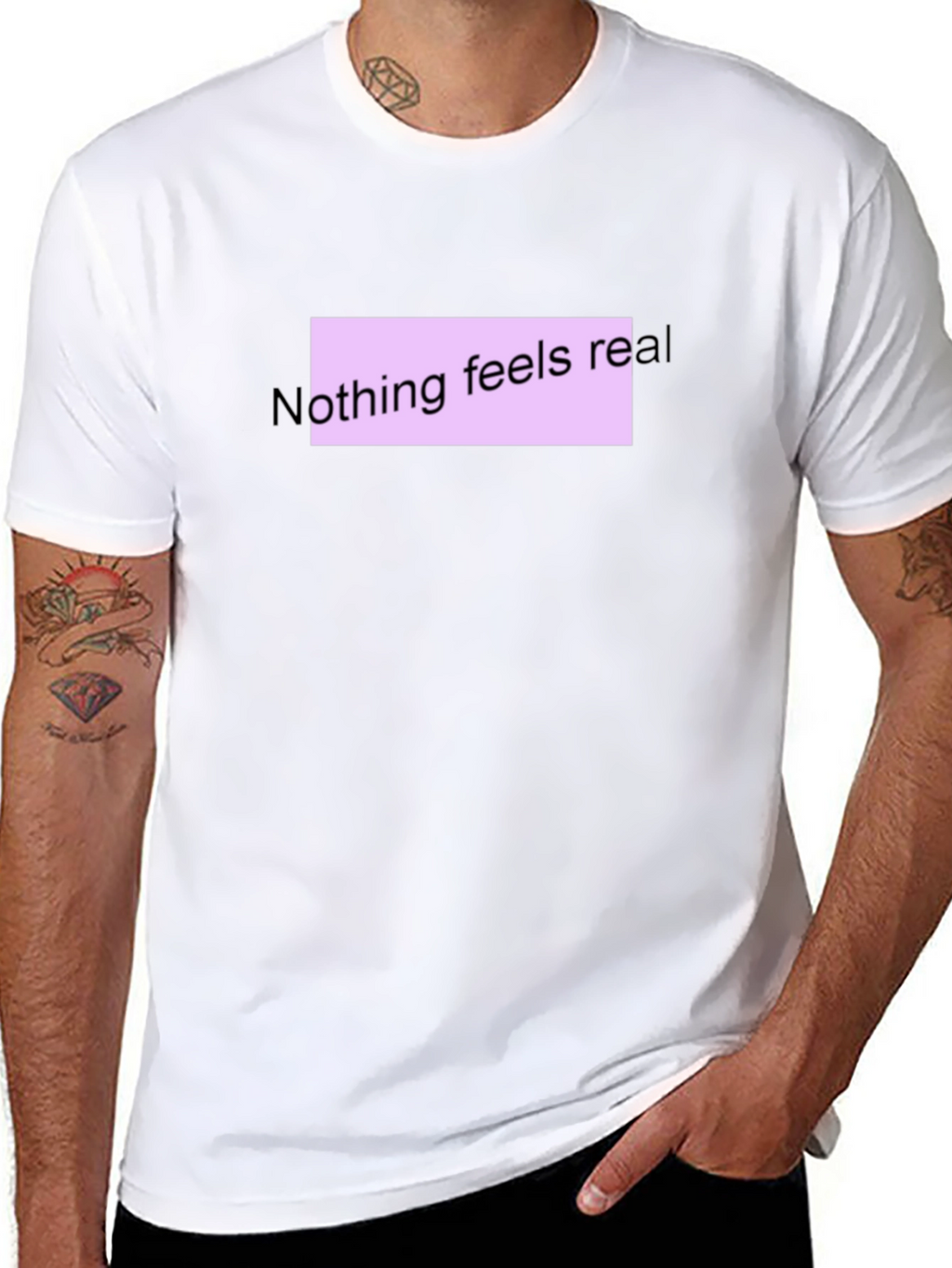 Nothing Feels Real T-Shirt - Black Casual Tee