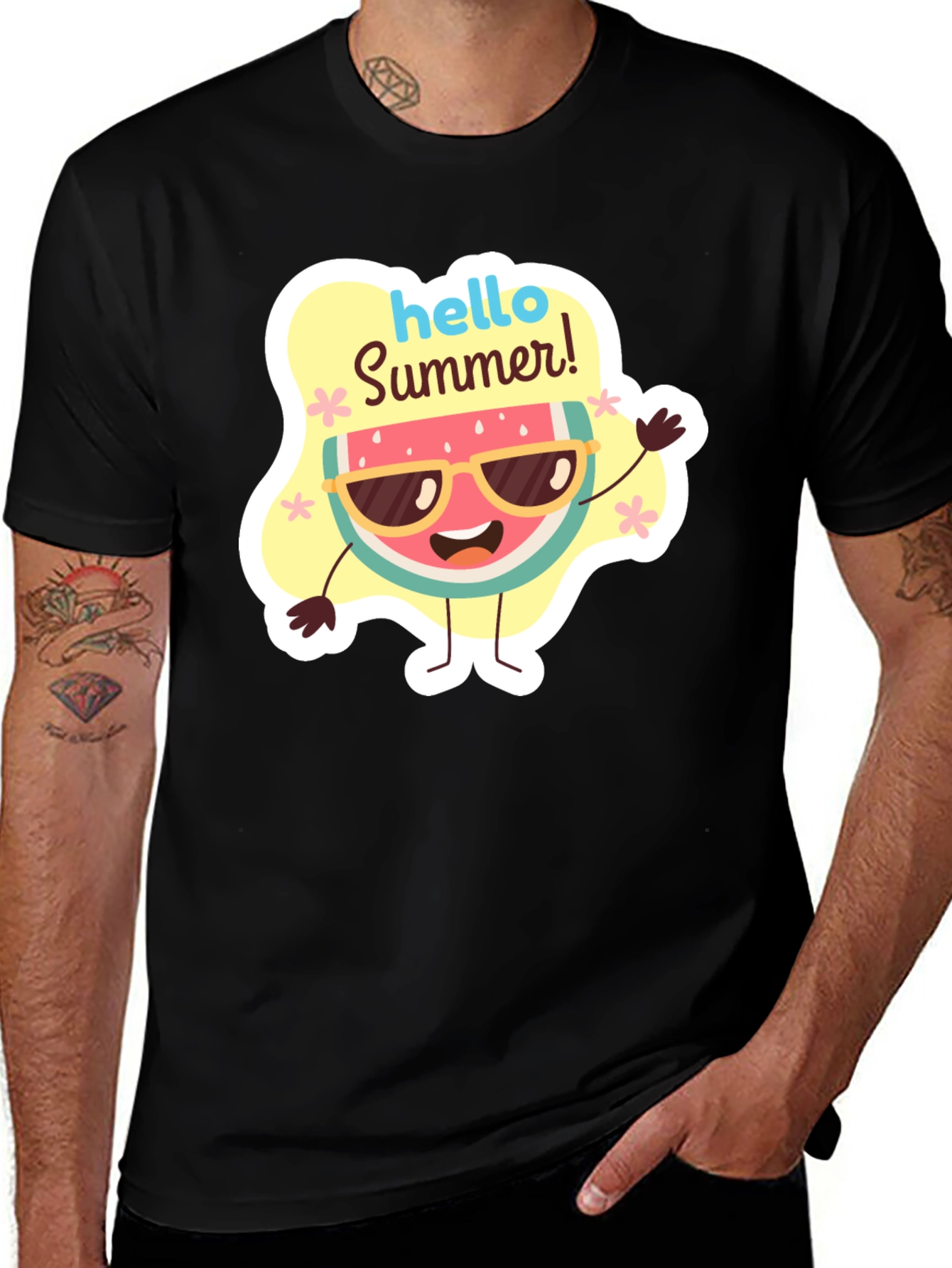Hello Summer Watermelon Graphic T-Shirt