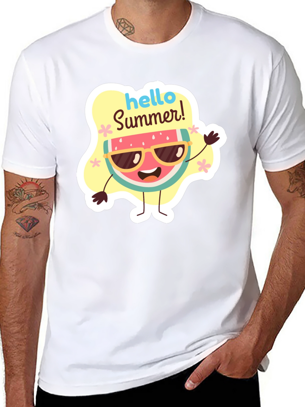 Hello Summer Watermelon Graphic T-Shirt