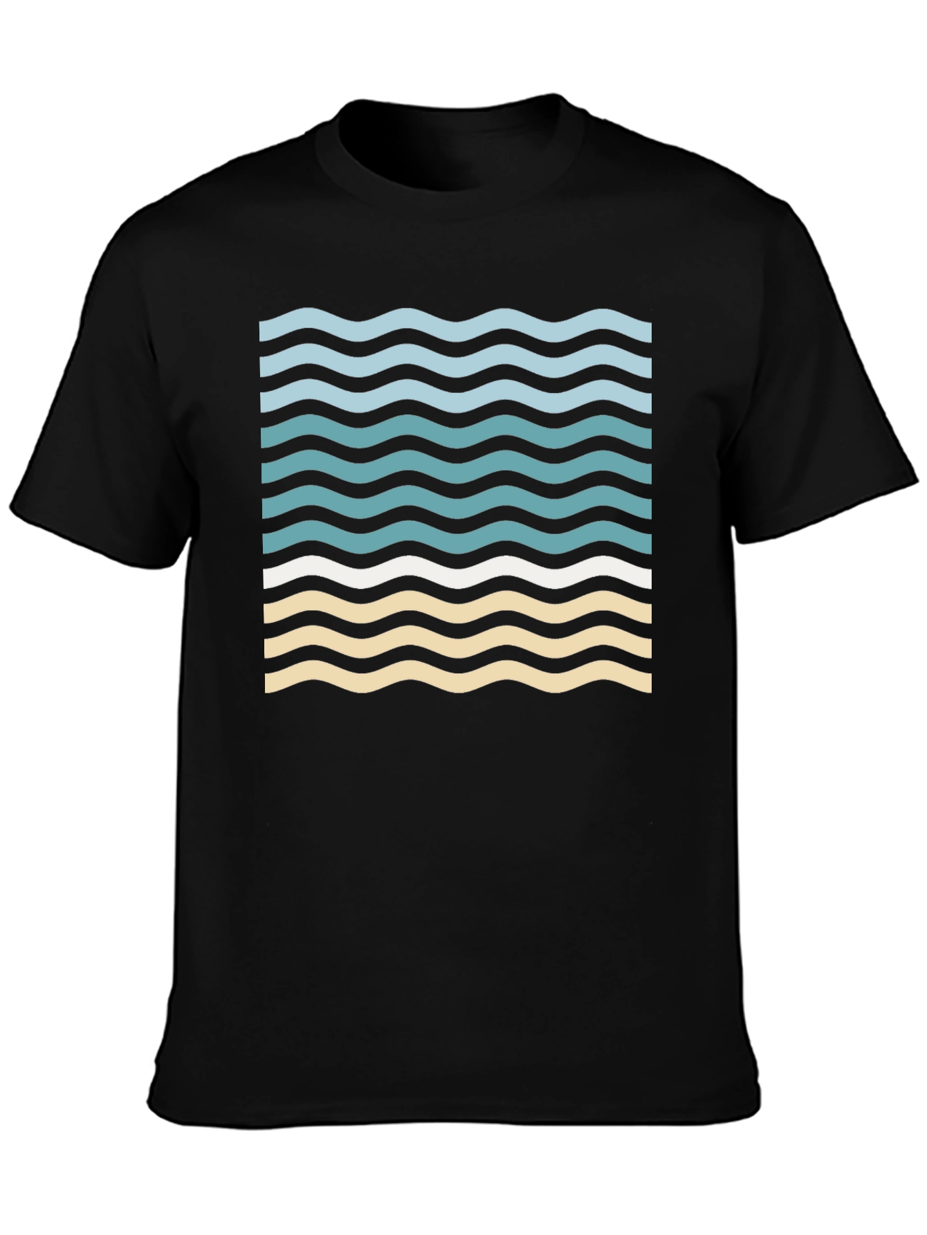 Wavy Graphic Tee - Beach Vibes Shirt