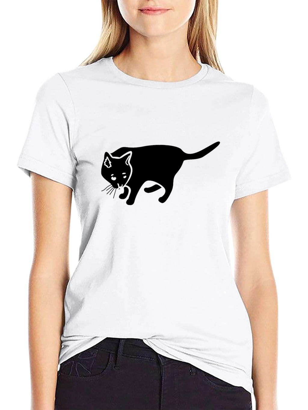 Black Cat Silhouette T-Shirt - Classic Comfort