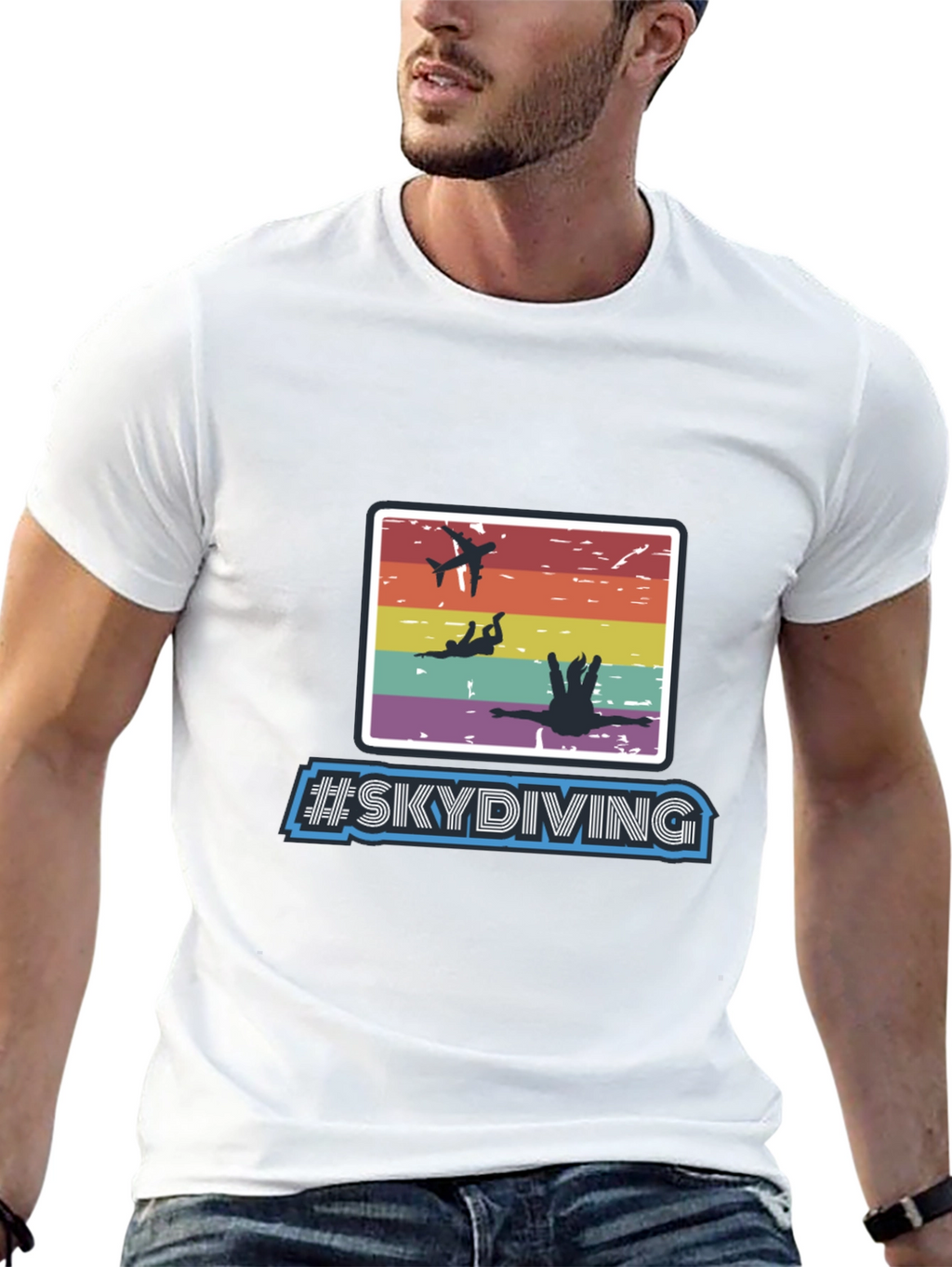 Skydiving Graphic Print T-Shirt