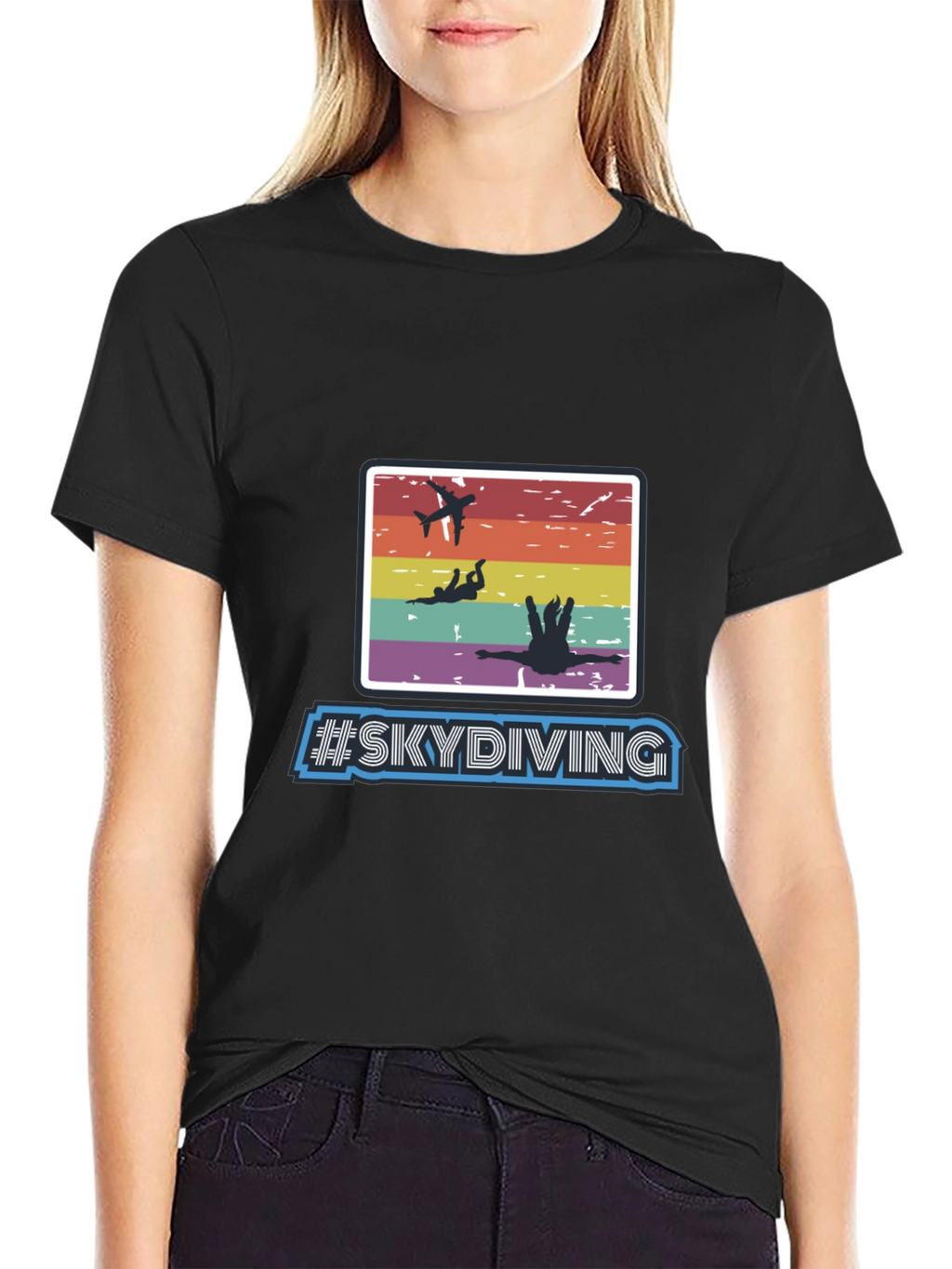 Skydiving Graphic Print T-Shirt
