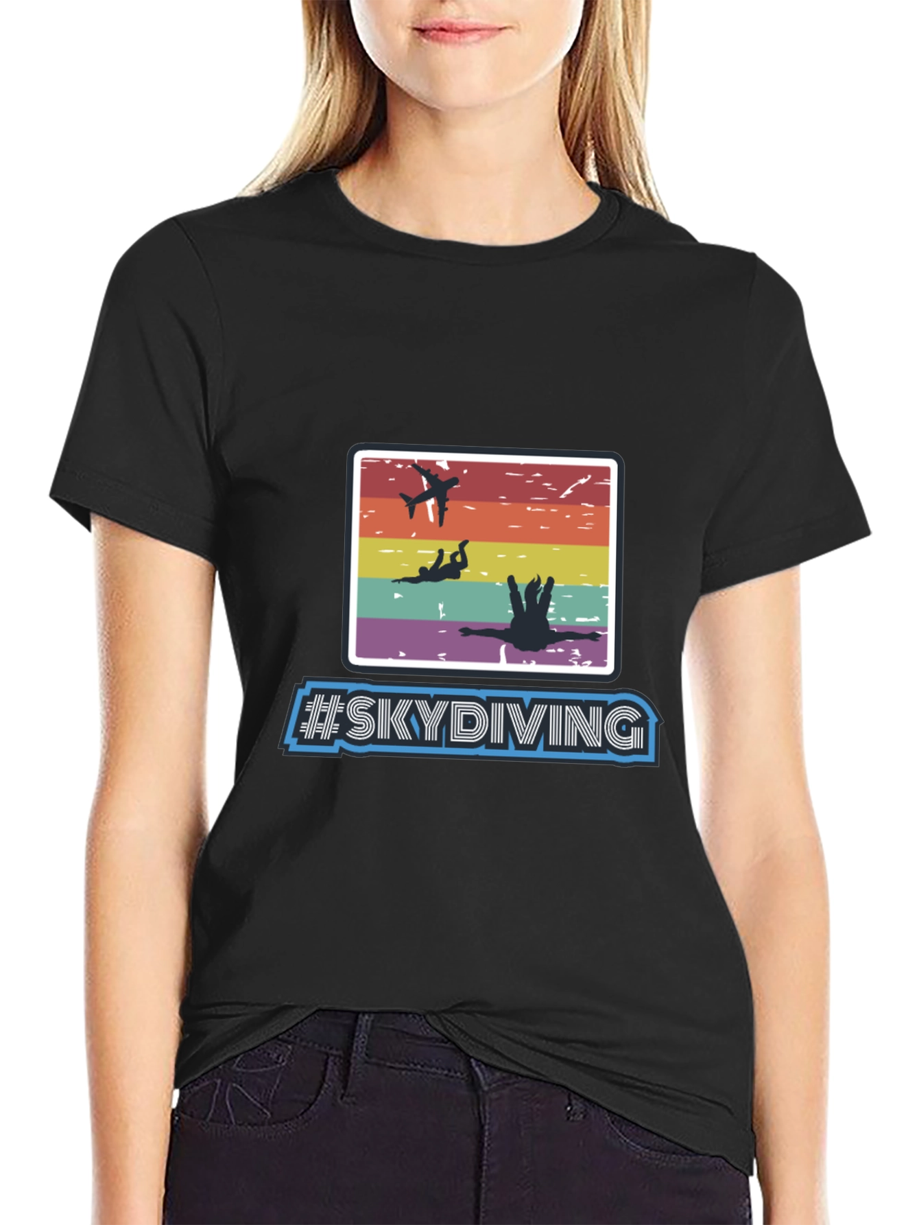Skydiving Graphic Print T-Shirt