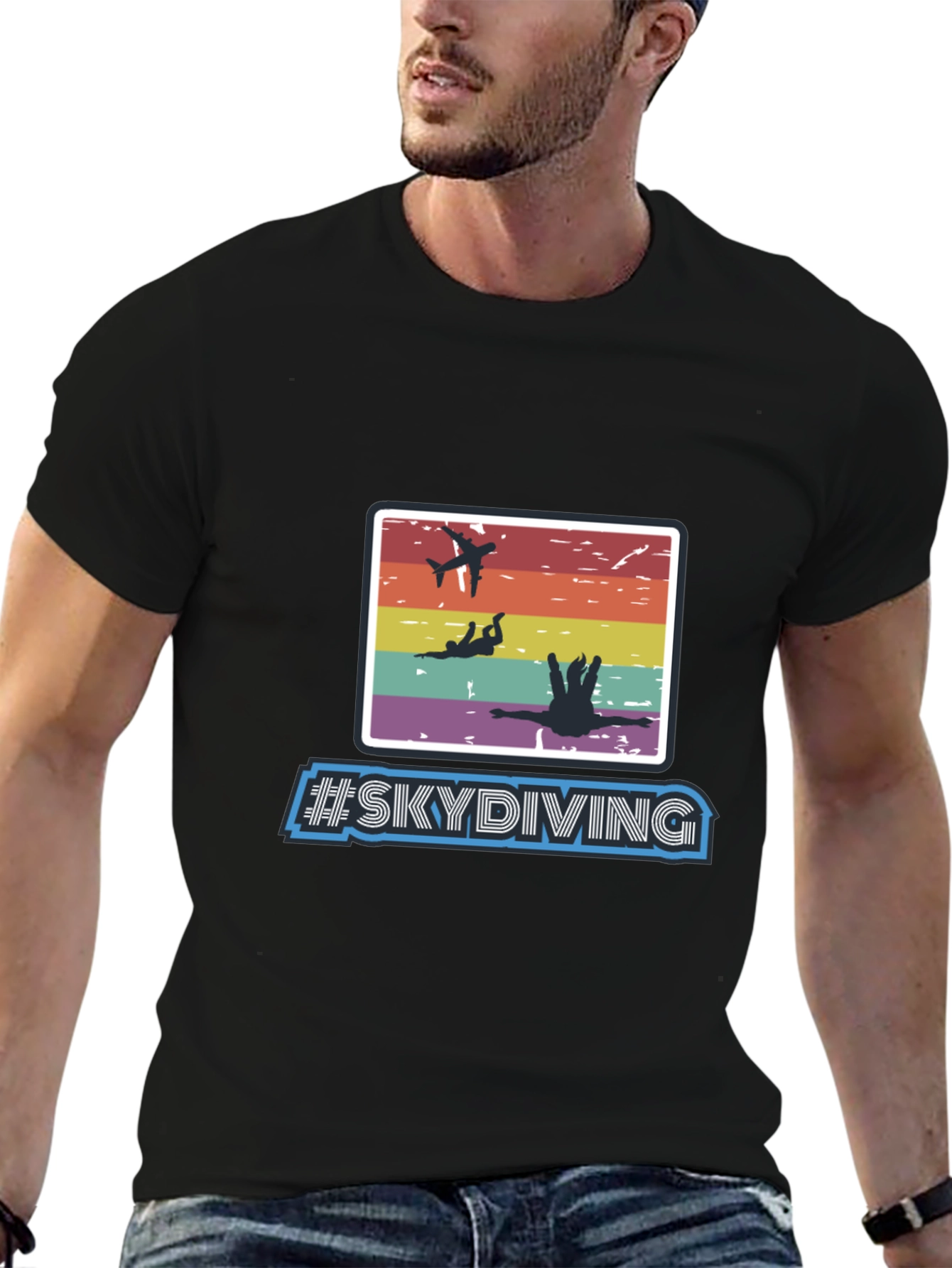 Skydiving Graphic Print T-Shirt