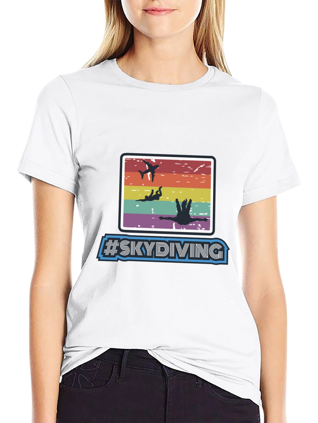 Skydiving Graphic Print T-Shirt