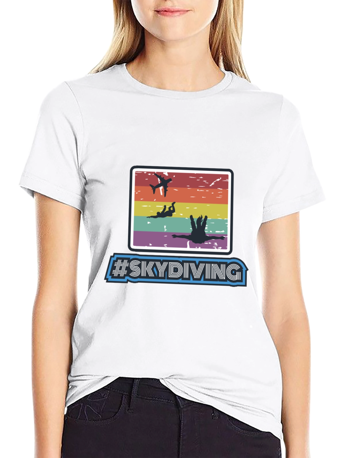 Skydiving Graphic Print T-Shirt