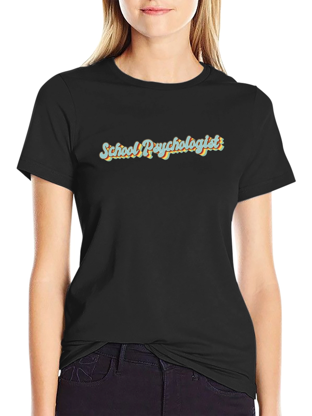 School Psychologist Retro Style Black T-Shirt