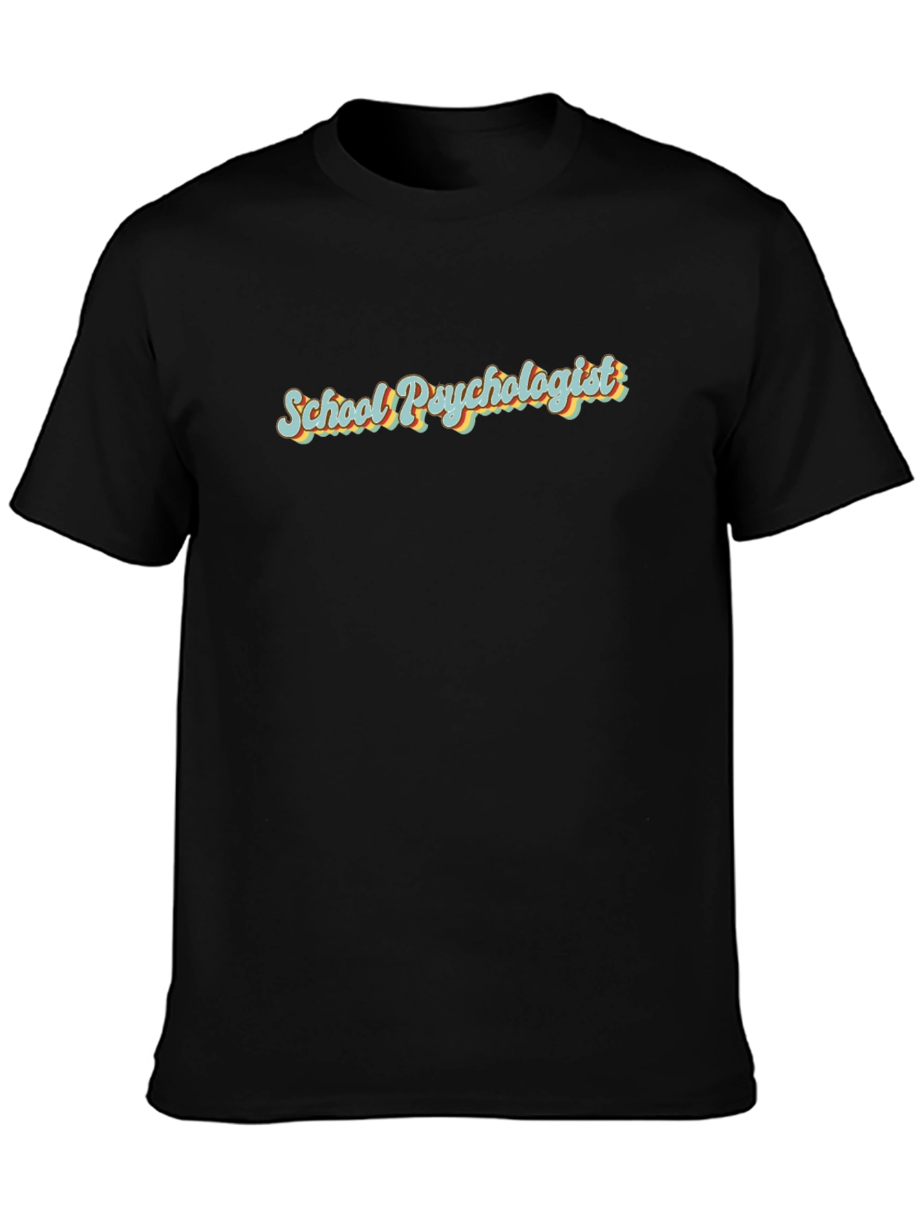 School Psychologist Retro Style Black T-Shirt