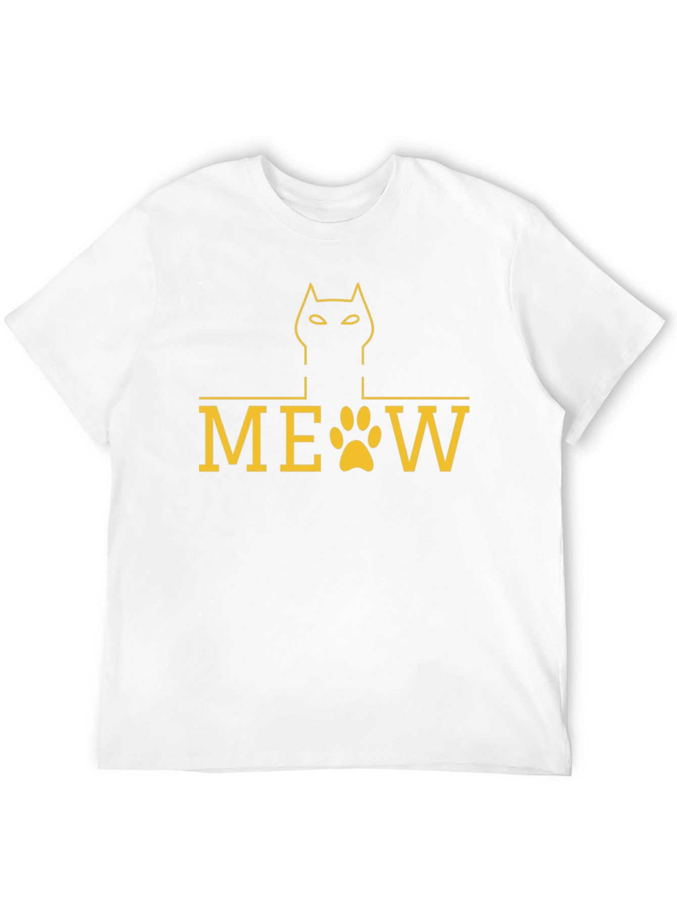Meow Cat Paw Print Graphic Tee