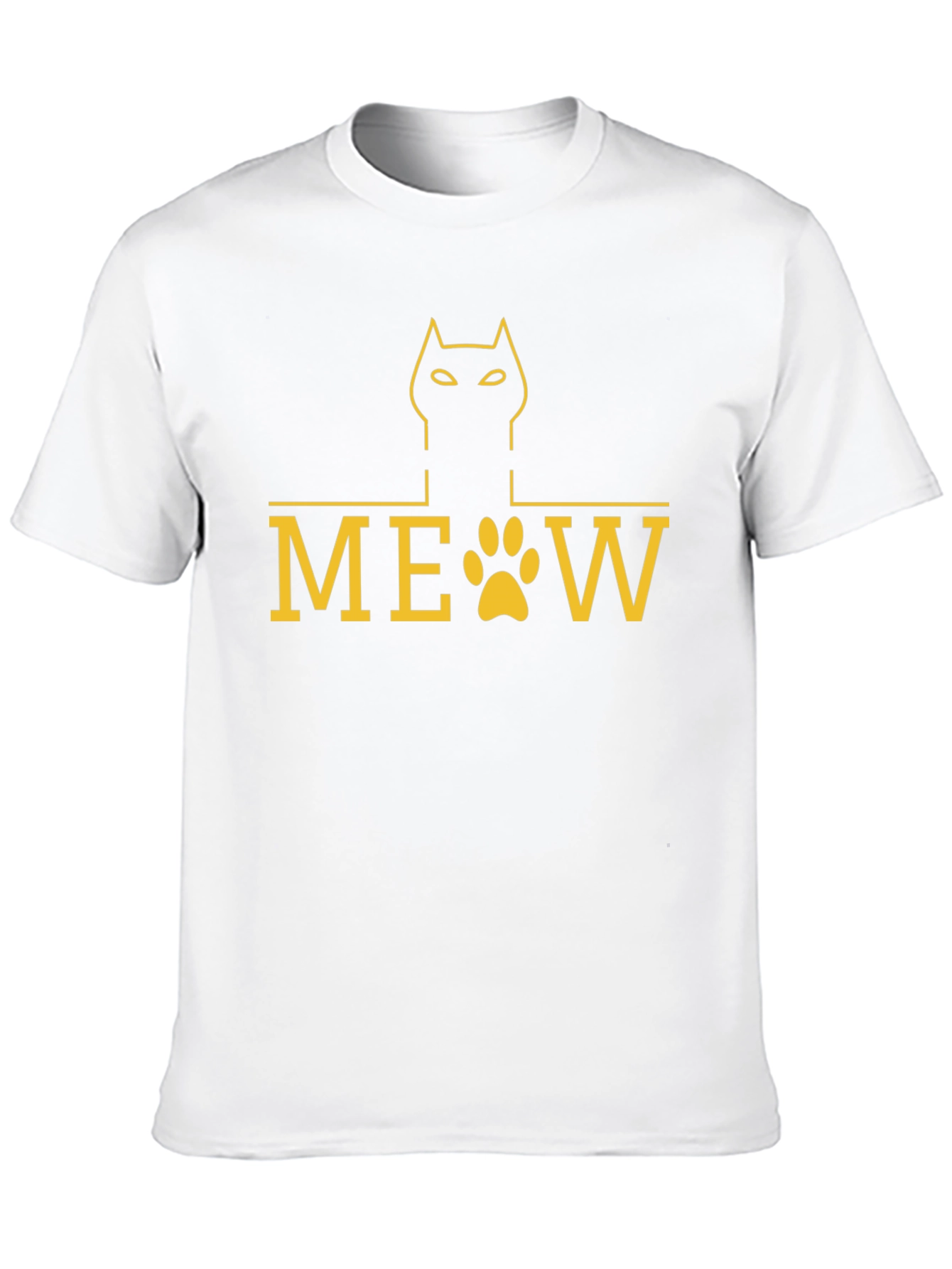 Meow Cat Paw Print Graphic Tee
