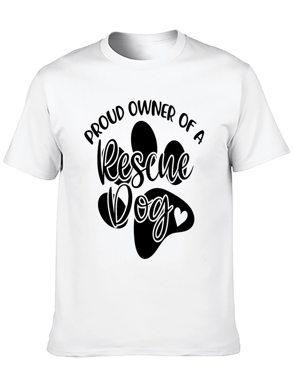 Rescue Dog Owner T-Shirt - Paw Print Design