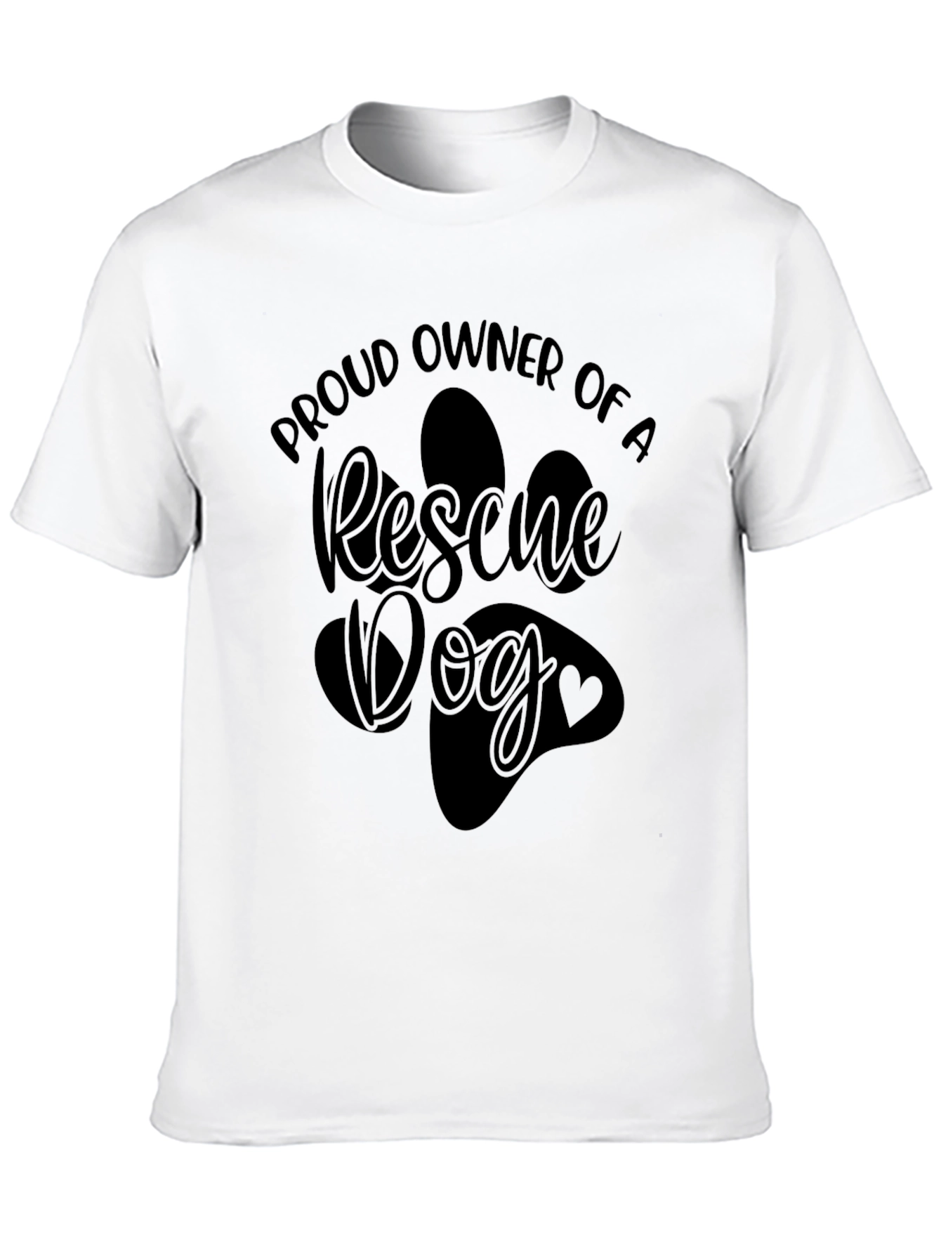 Rescue Dog Owner T-Shirt - Paw Print Design