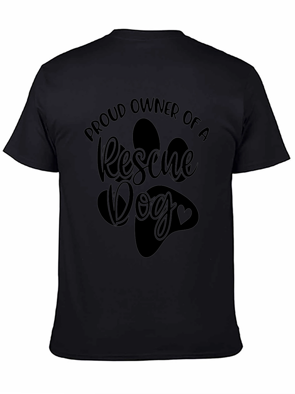Rescue Dog Owner T-Shirt - Paw Print Design