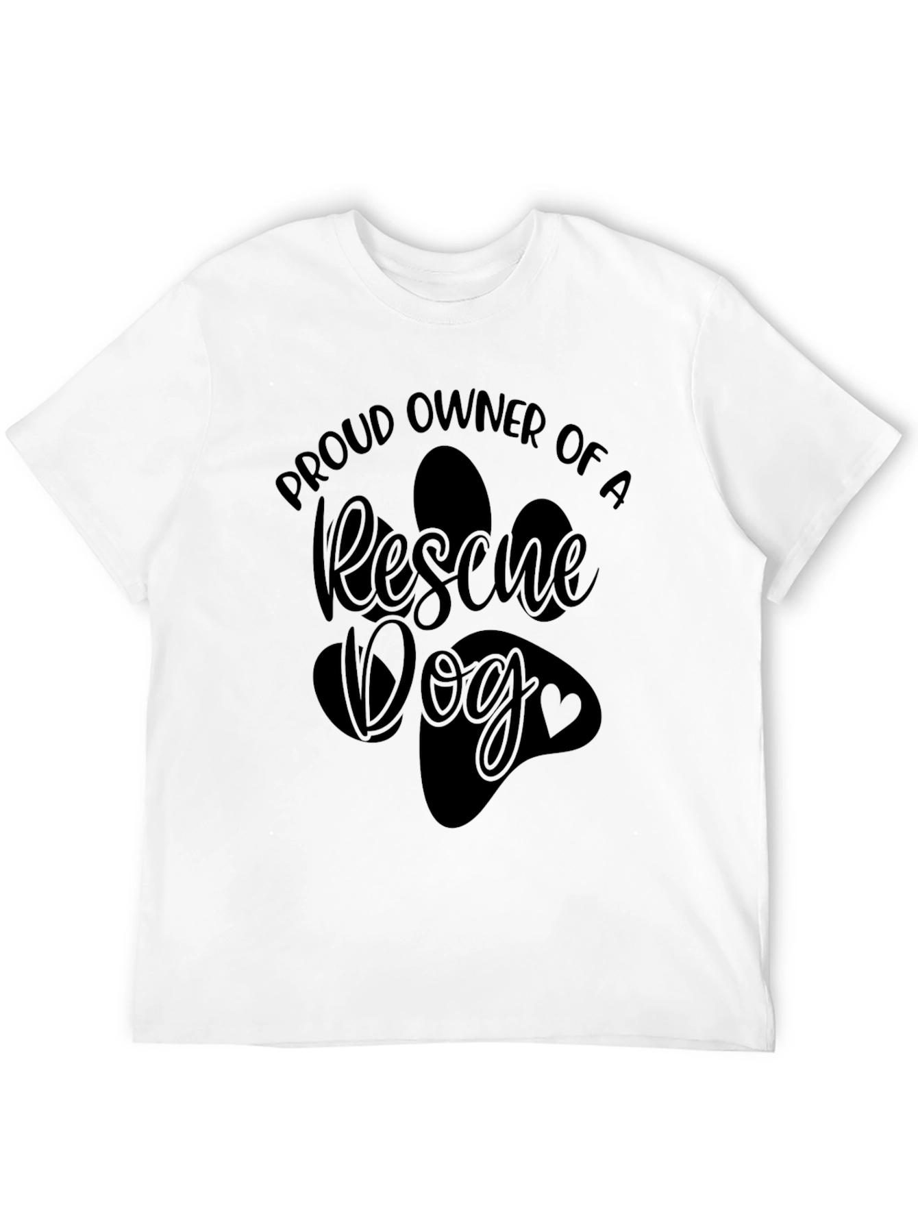 Rescue Dog Owner T-Shirt - Paw Print Design