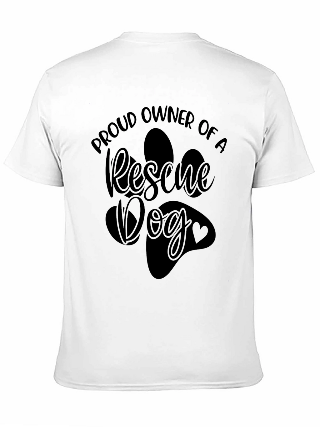 Rescue Dog Owner T-Shirt - Paw Print Design