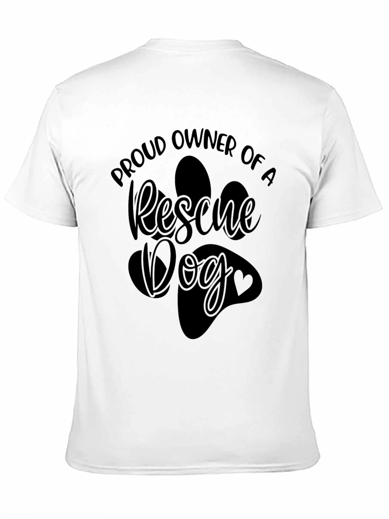 Rescue Dog Owner T-Shirt - Paw Print Design