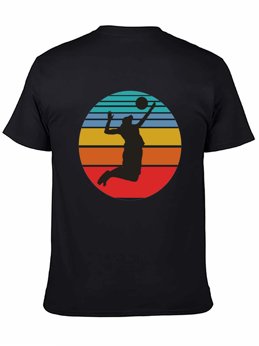 Volleyball Sunset Graphic Tee - Black