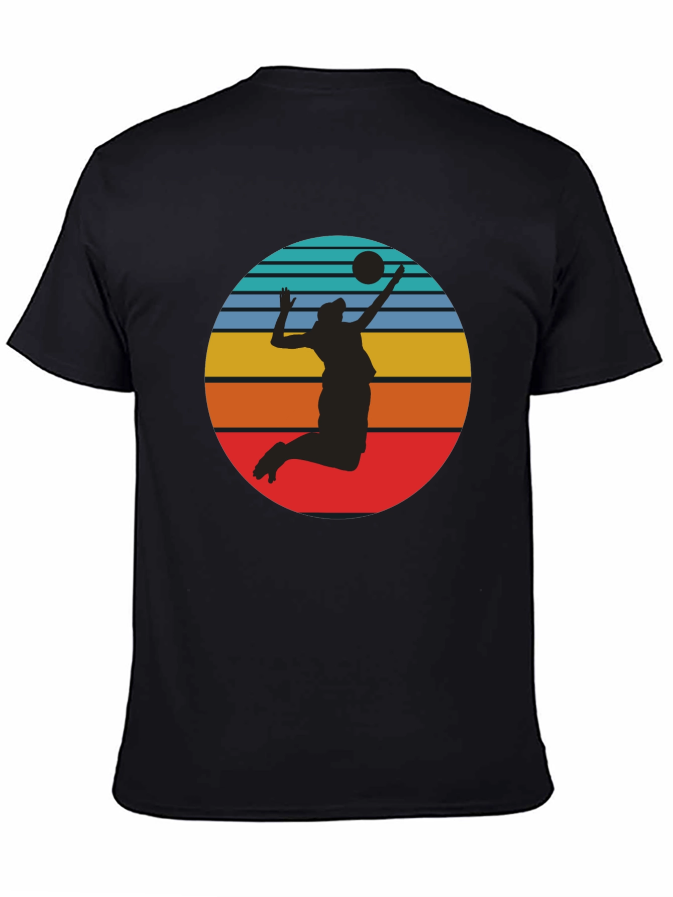 Volleyball Sunset Graphic Tee - Black
