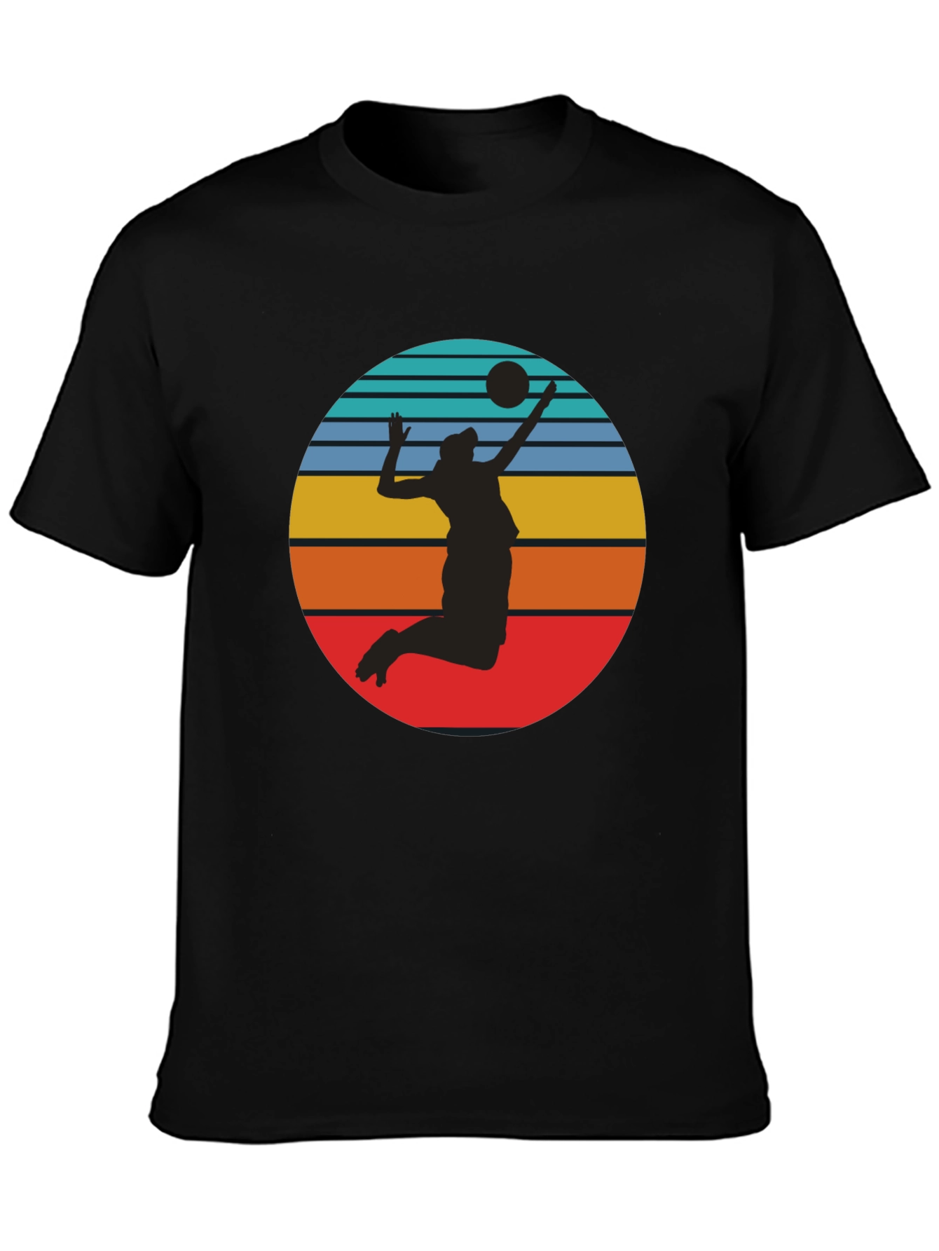 Volleyball Sunset Graphic Tee - Black