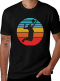 Volleyball Sunset Graphic Tee - Black