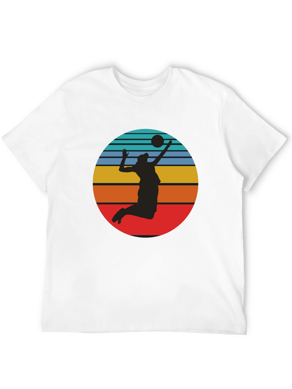 Volleyball Sunset Graphic Tee - Black