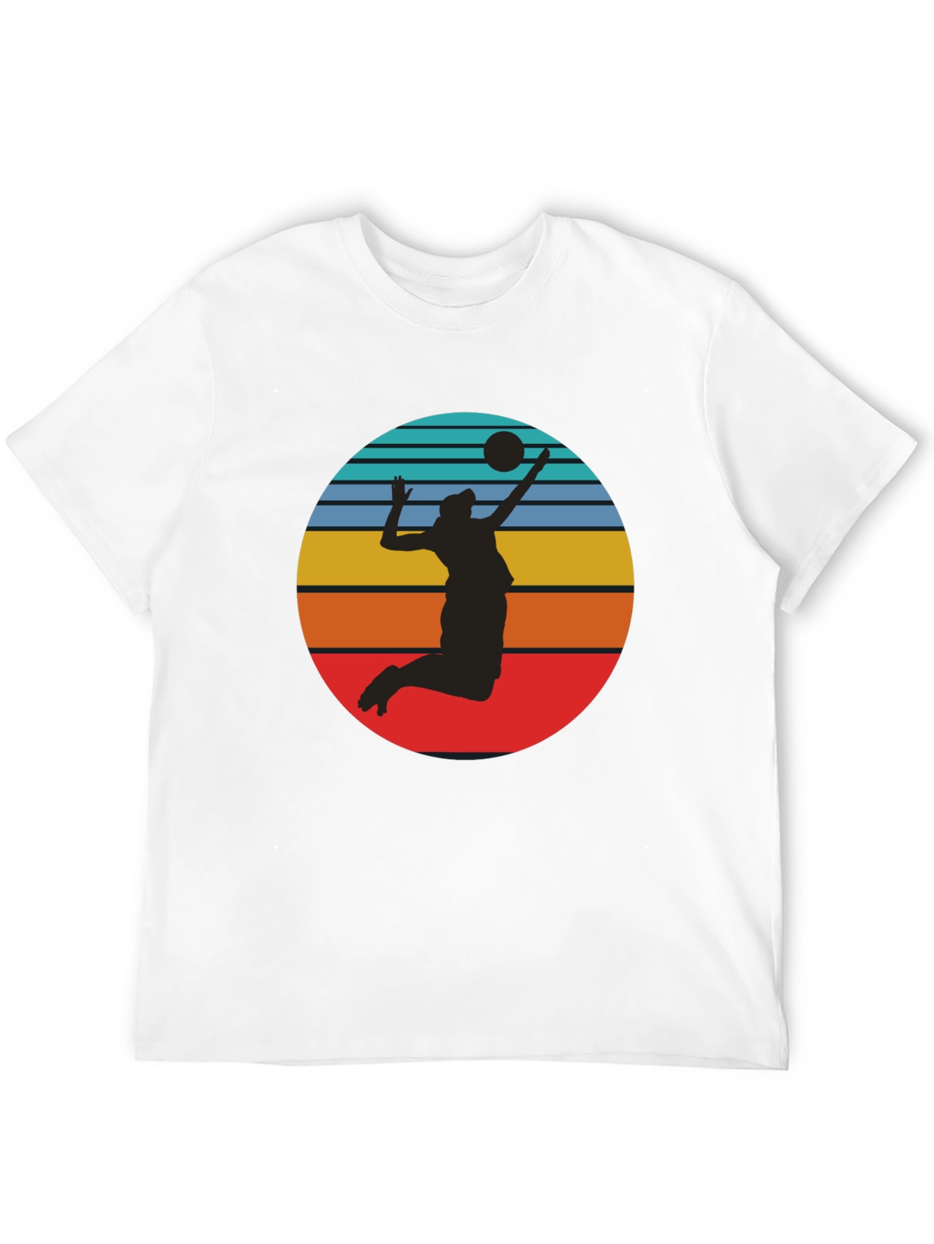 Volleyball Sunset Graphic Tee - Black