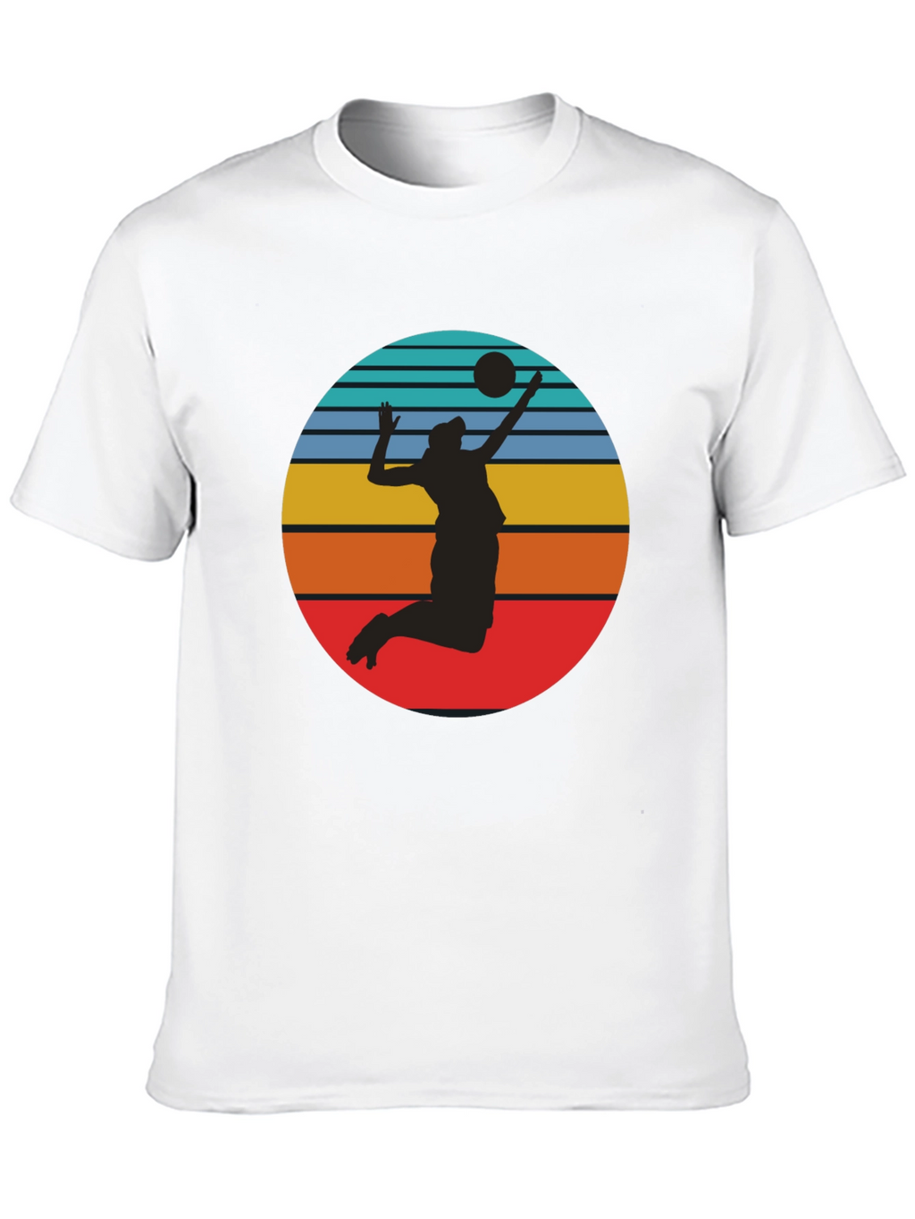 Volleyball Sunset Graphic Tee - Black