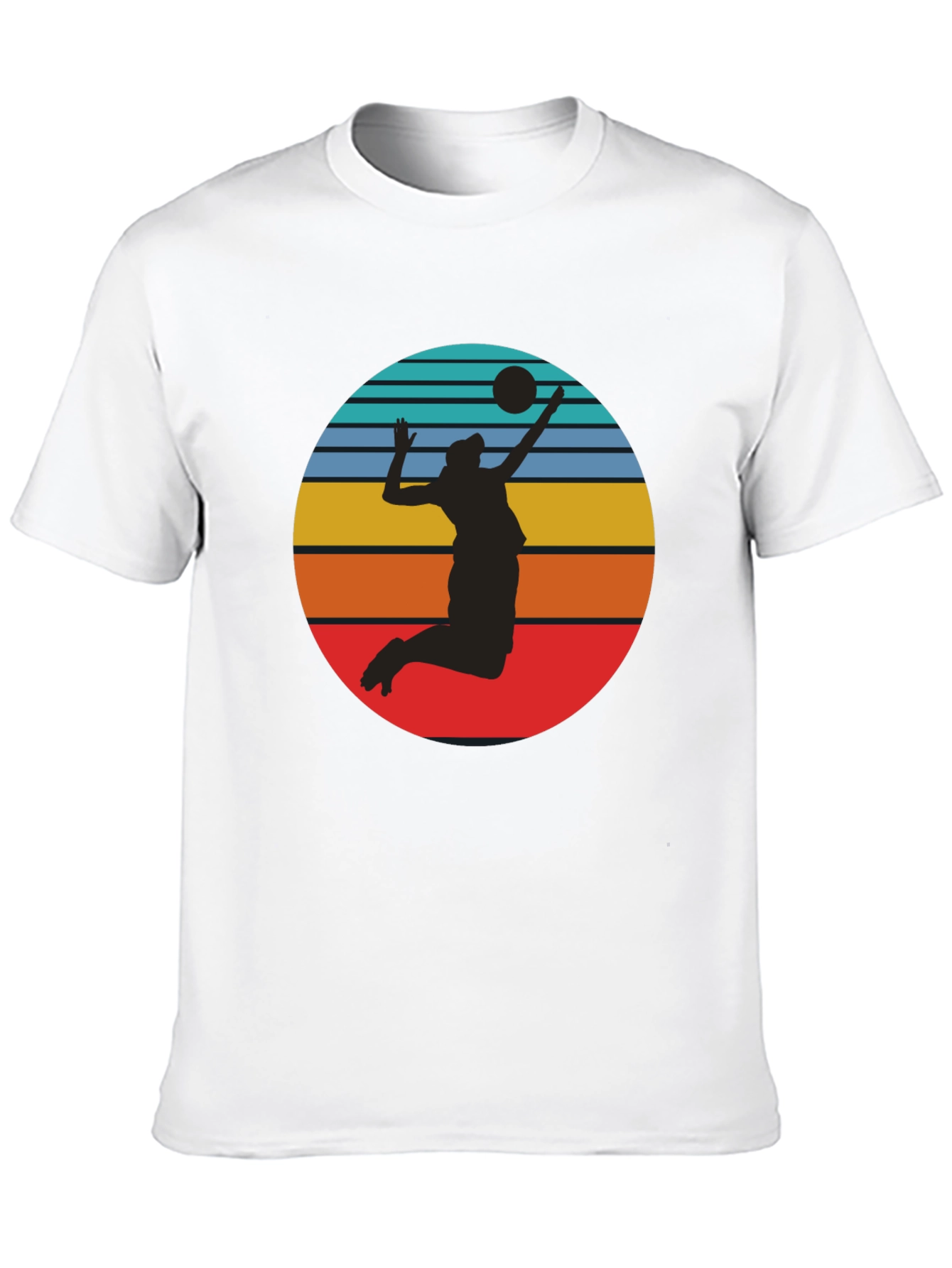 Volleyball Sunset Graphic Tee - Black