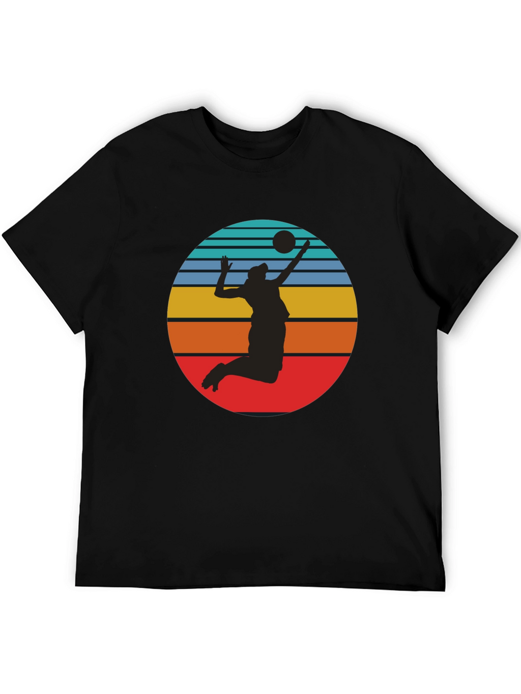 Volleyball Sunset Graphic Tee - Black