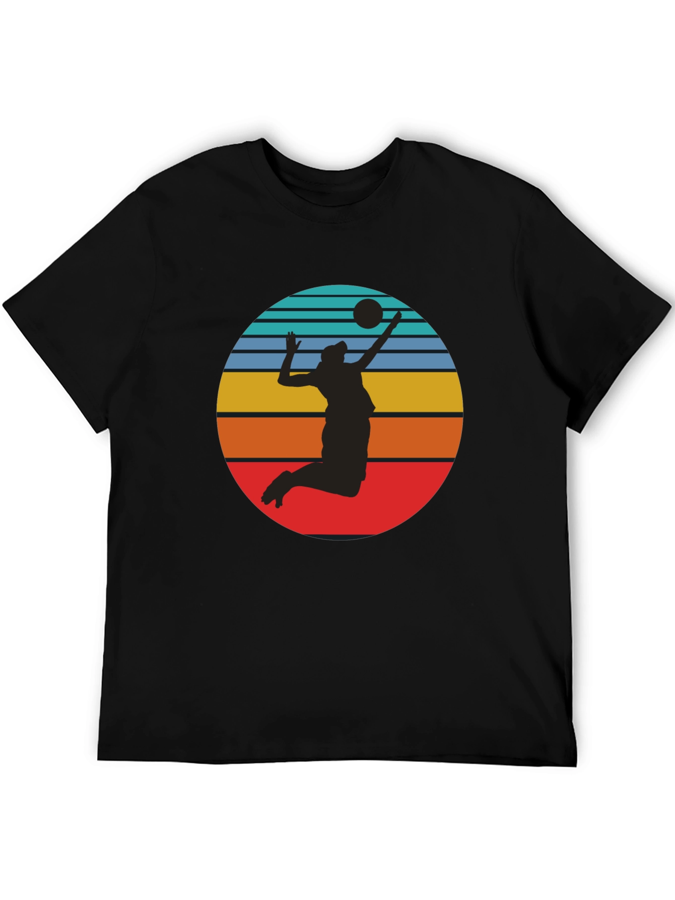 Volleyball Sunset Graphic Tee - Black