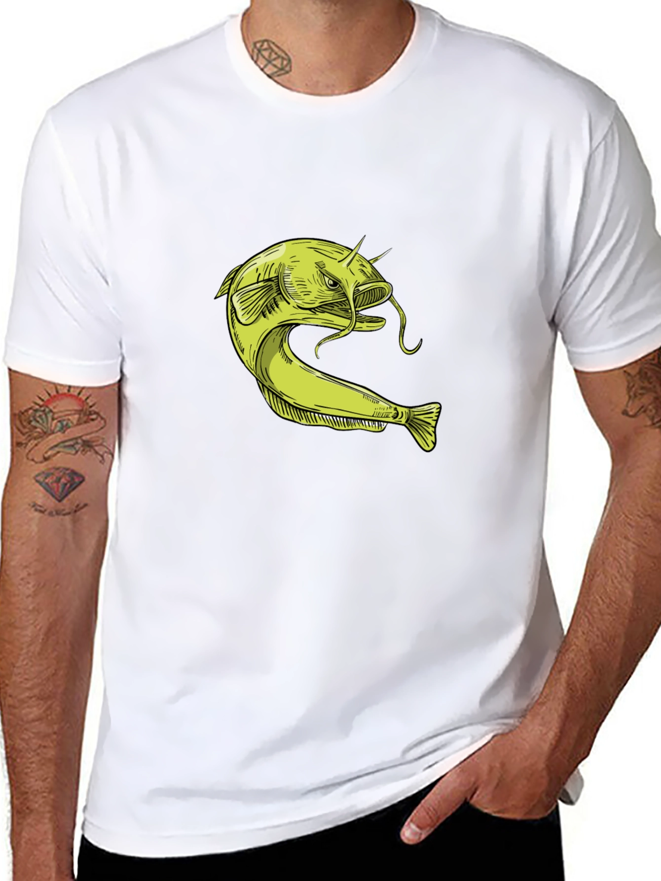 Catfish Graphic T-Shirt - Unique Fishing Design
