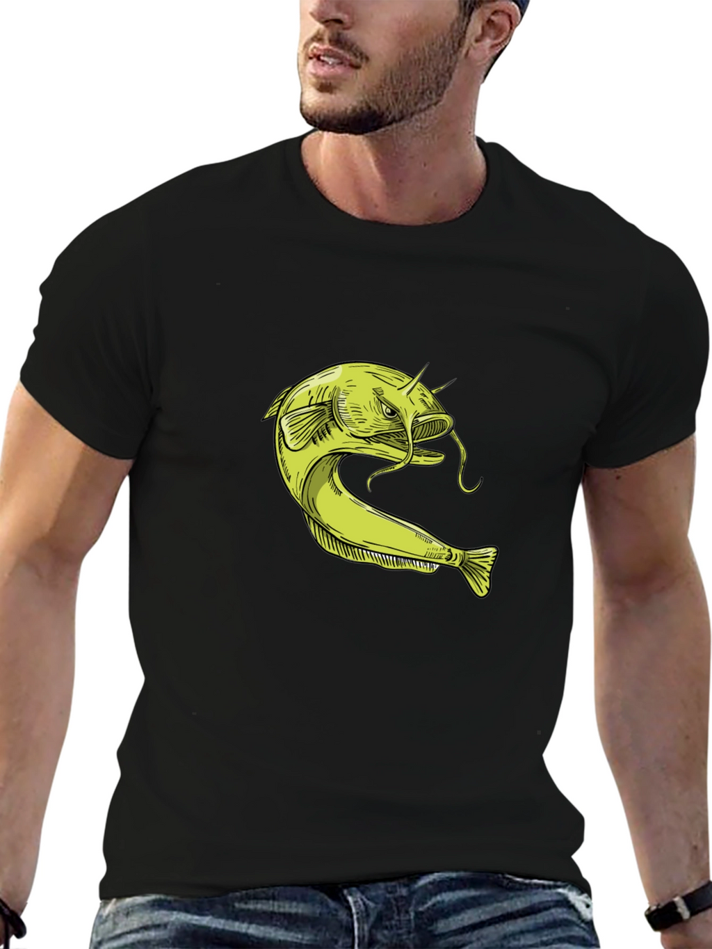 Catfish Graphic T-Shirt - Unique Fishing Design