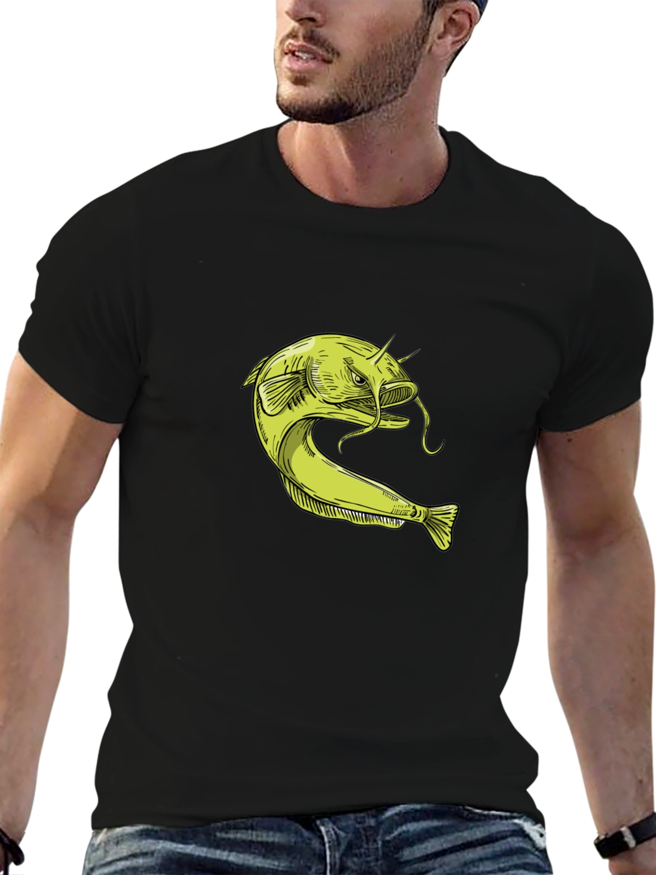Catfish Graphic T-Shirt - Unique Fishing Design