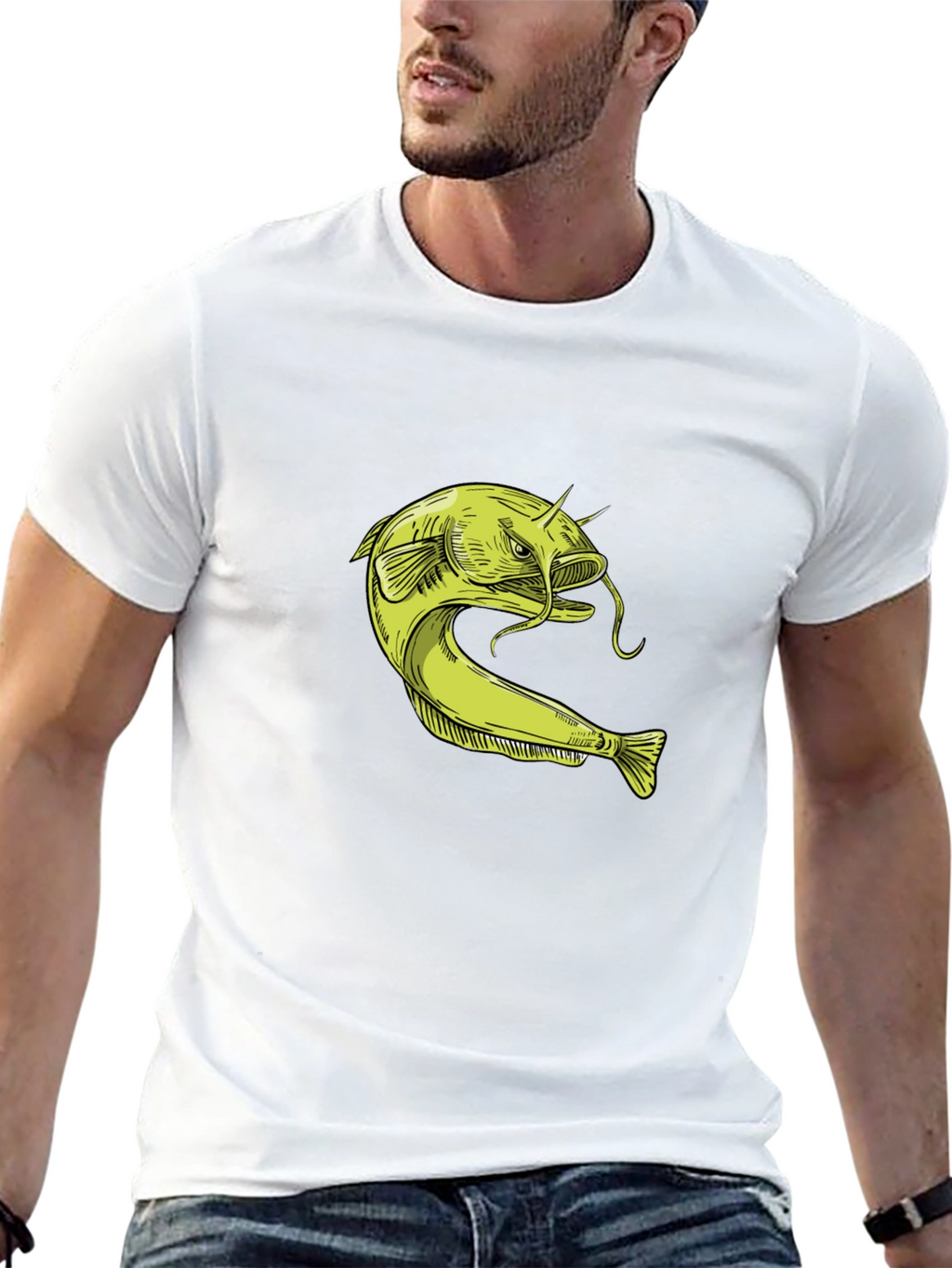 Catfish Graphic T-Shirt - Unique Fishing Design