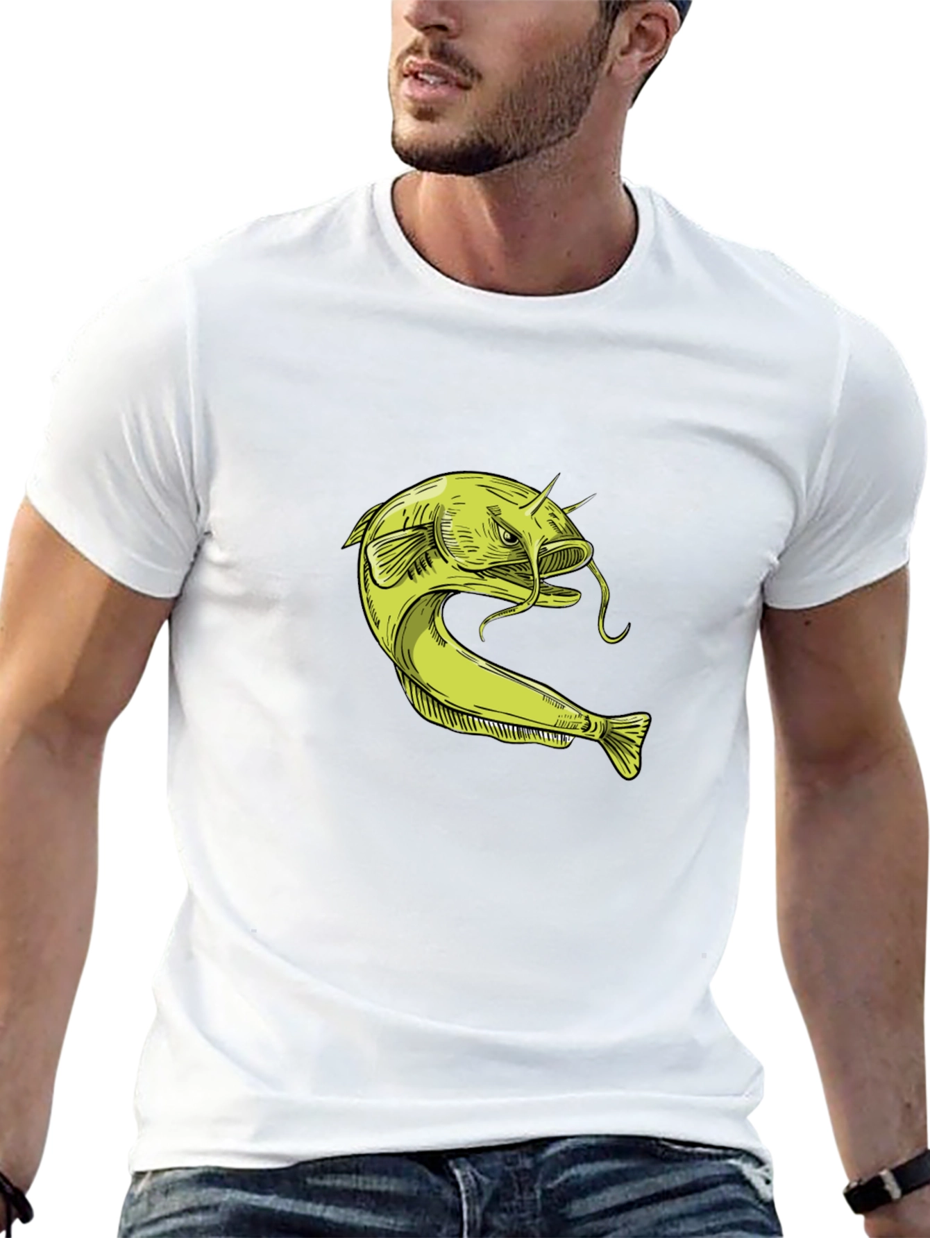 Catfish Graphic T-Shirt - Unique Fishing Design