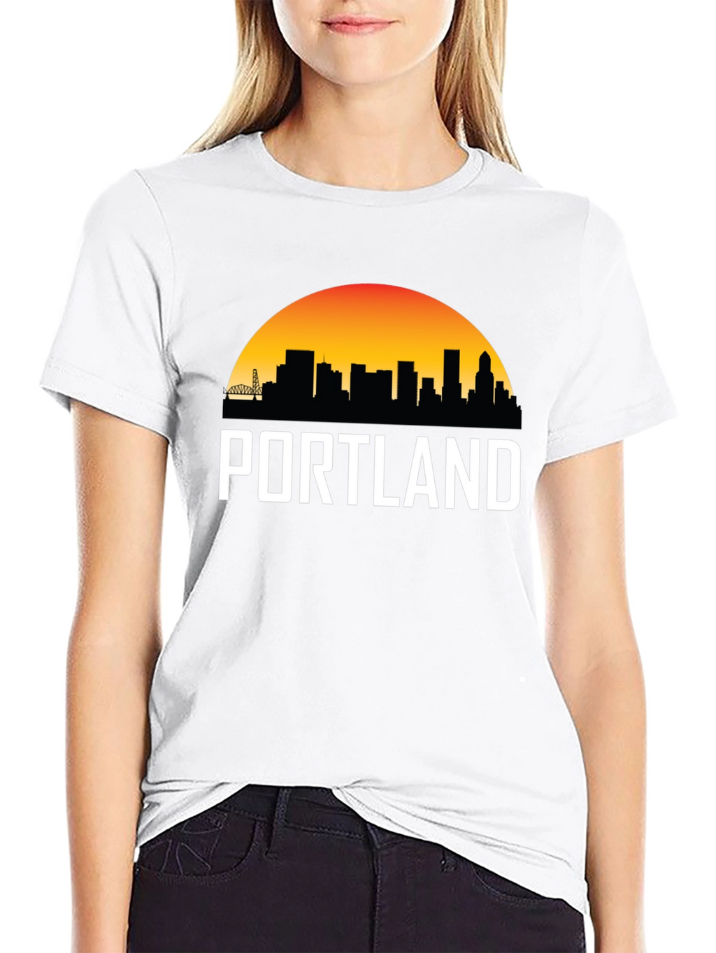 Portland Skyline Graphic Tee - Black