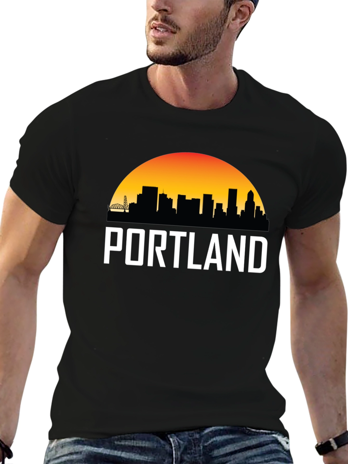 Portland Skyline Graphic Tee - Black