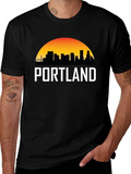 Portland Skyline Graphic Tee - Black