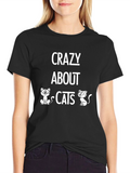 Crazy About Cats Graphic T-Shirt