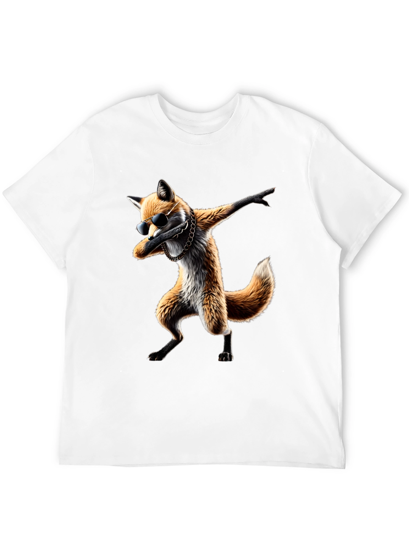 Dabbing Fox Graphic Tee - Cool Black T-Shirt