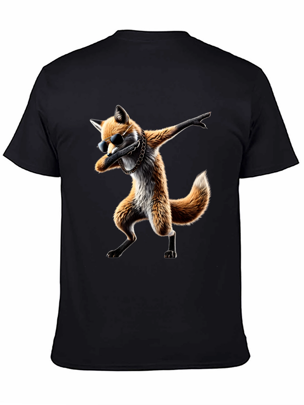 Dabbing Fox Graphic Tee - Cool Black T-Shirt