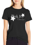 Pink Ivy Chrome Graphic Black T-Shirt