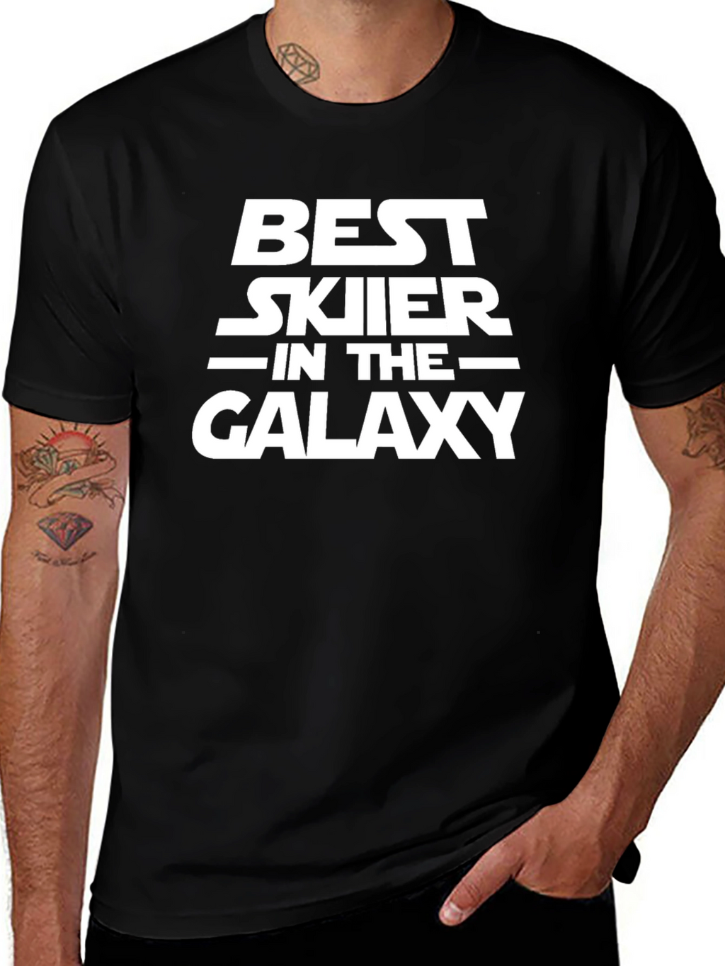 Best Skier in the Galaxy Black Graphic T-Shirt