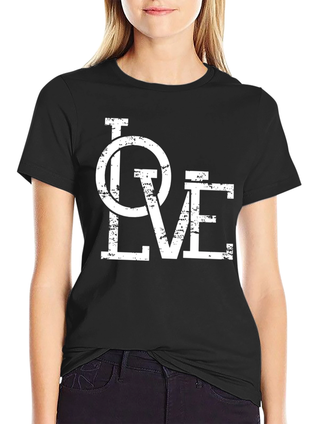 Love Graphic Print Black T-Shirt