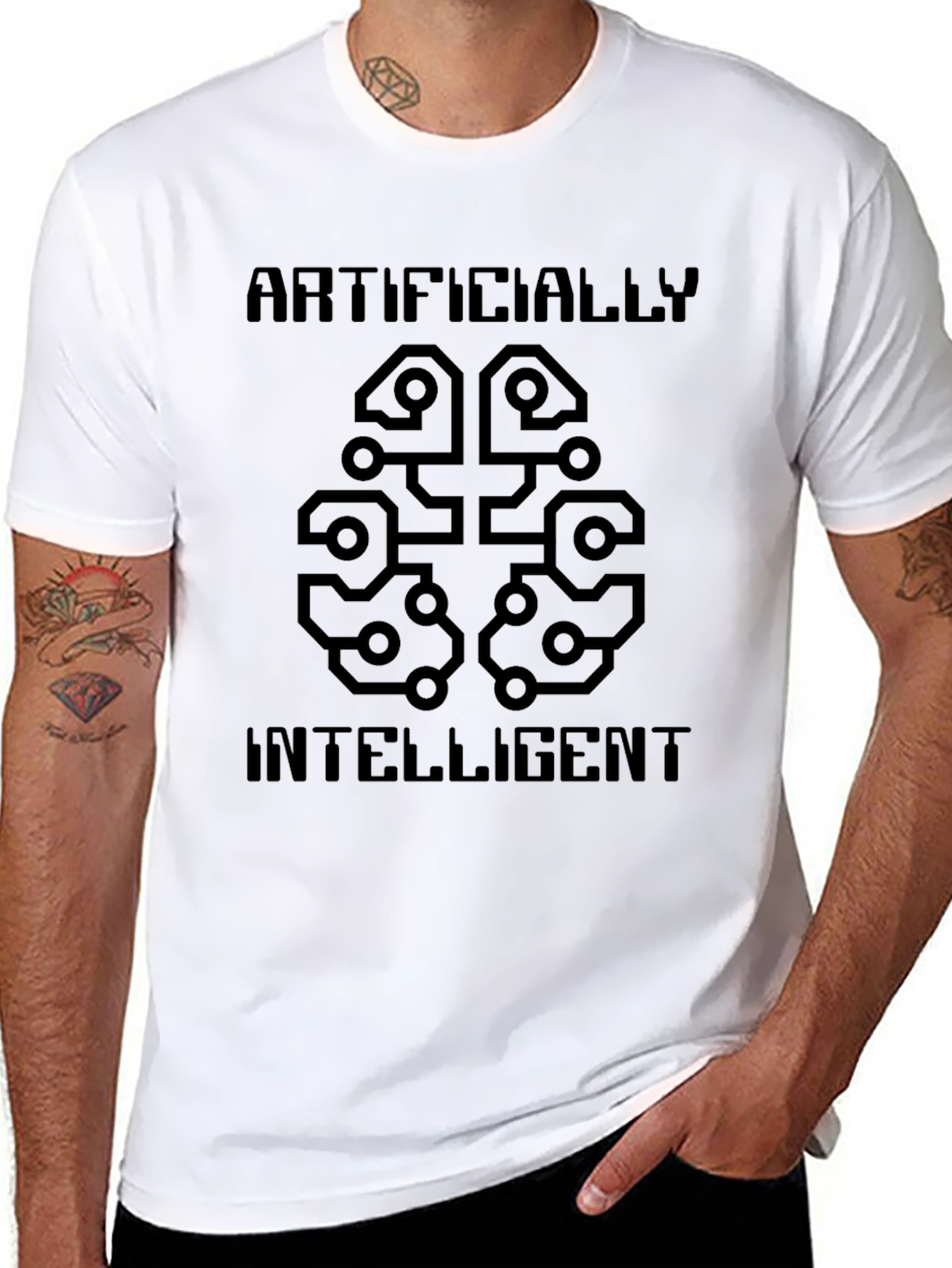 Artificially Intelligent Brain T-Shirt - Cool Tech Tee