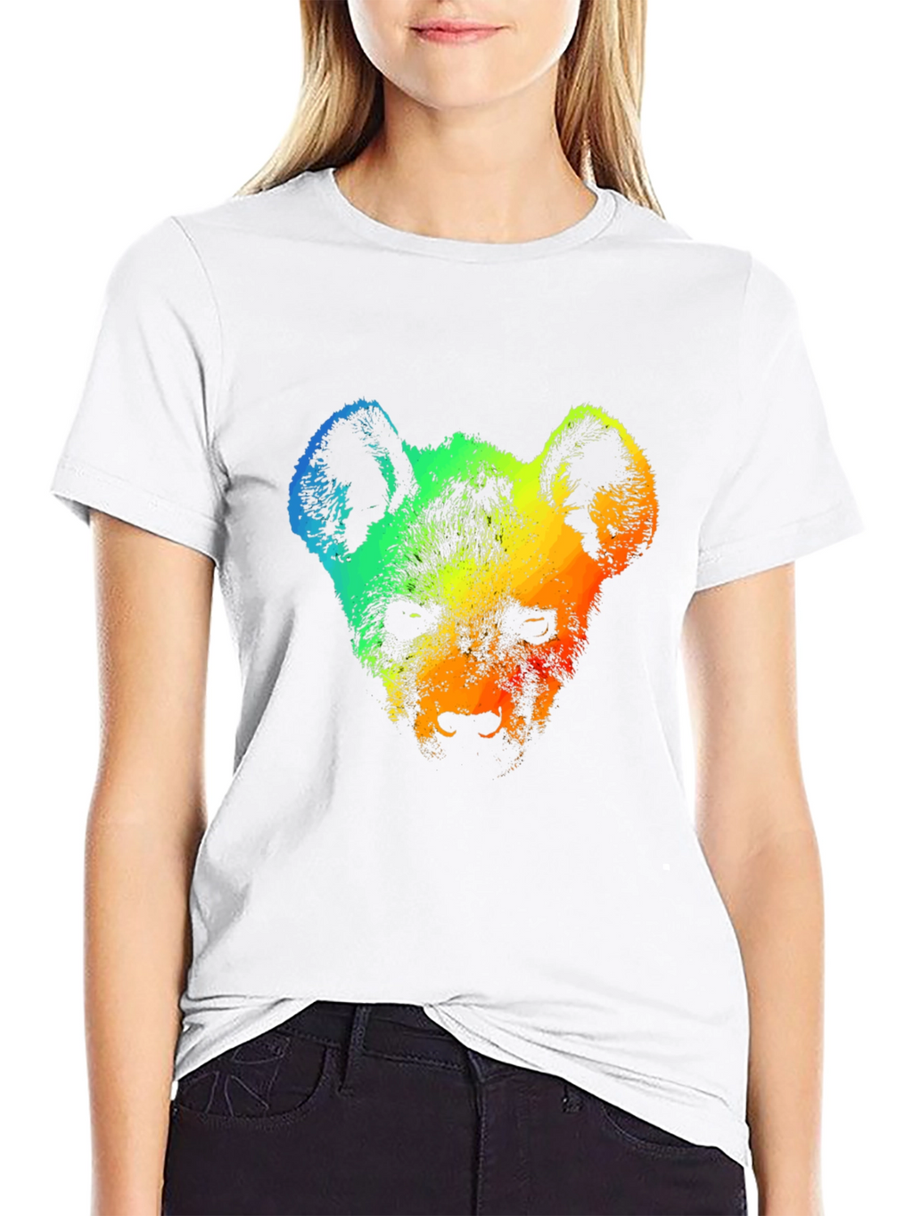 Rainbow Hyena Graphic Tee - Stylish Mens T-Shirt